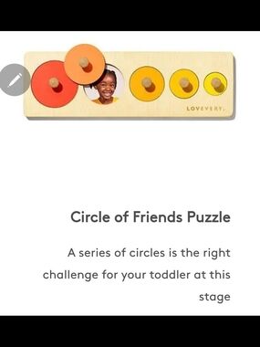 Circle of Friends Wooden Peg Puzzle - Red, Orange, Yellow
